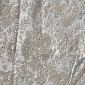 Damask Jacquard Floral Upholster fabric Cream and Beige Large Remnant